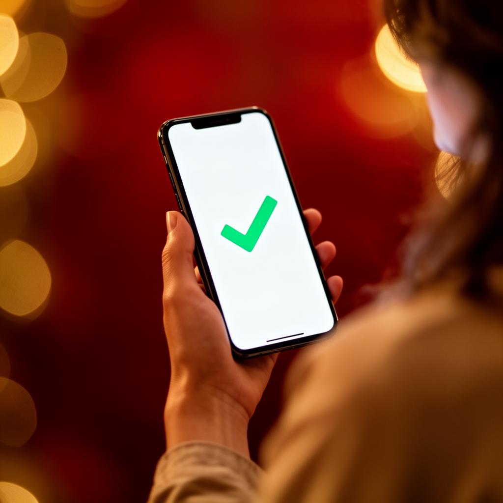Smartphone met groen verificatievinkje — privacy en veiligheid op Priveplek